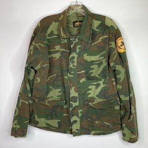 Vintage Kmart Camo Long Sleeve Button Up Field Shirt Size XL
